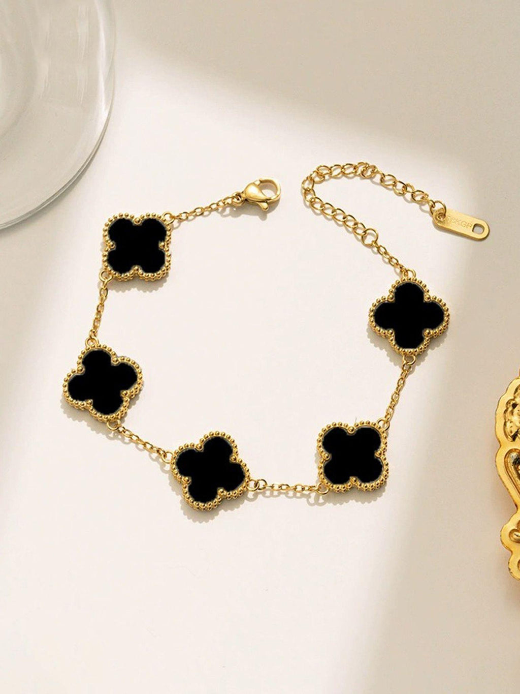 Royal Black Clover Bracelet
