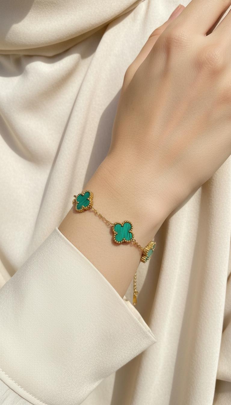 Royal Green Clover Bracelet
