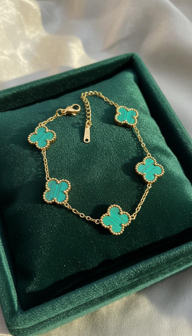 Royal Green Clover Bracelet