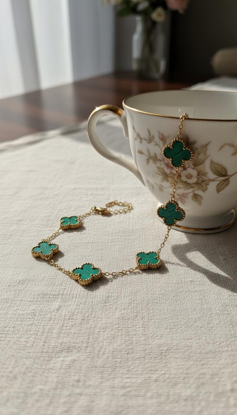 Royal Green Clover Bracelet