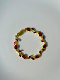 Gold - Plated Rose Red Tulip Bracelet
