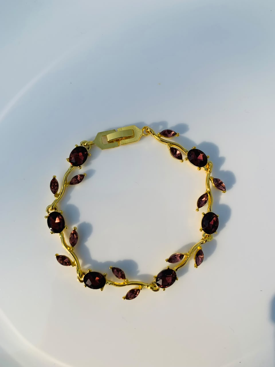Gold-Plated Brown Tulip Bracelet