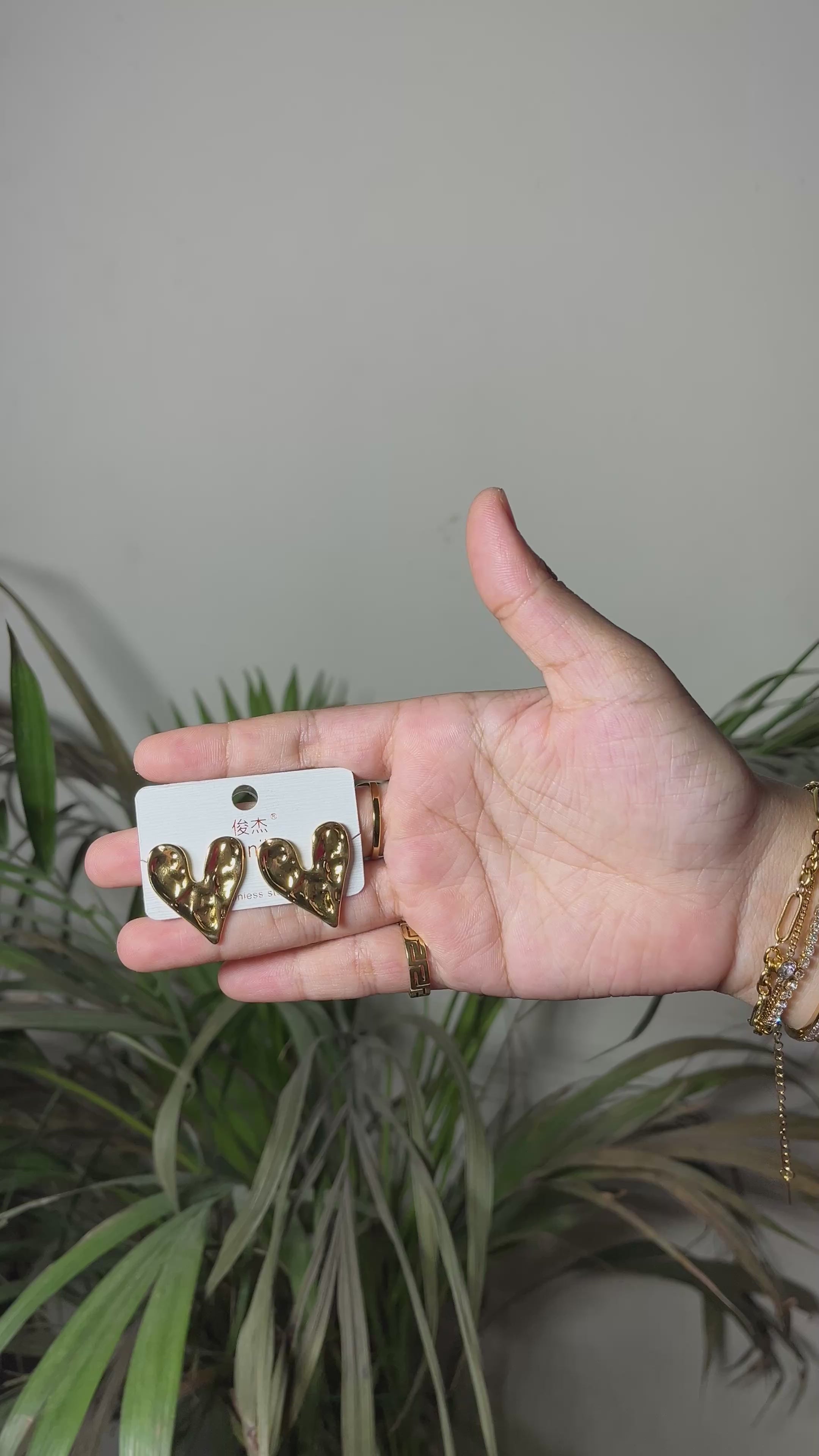 Melted Heart Stud Earrings