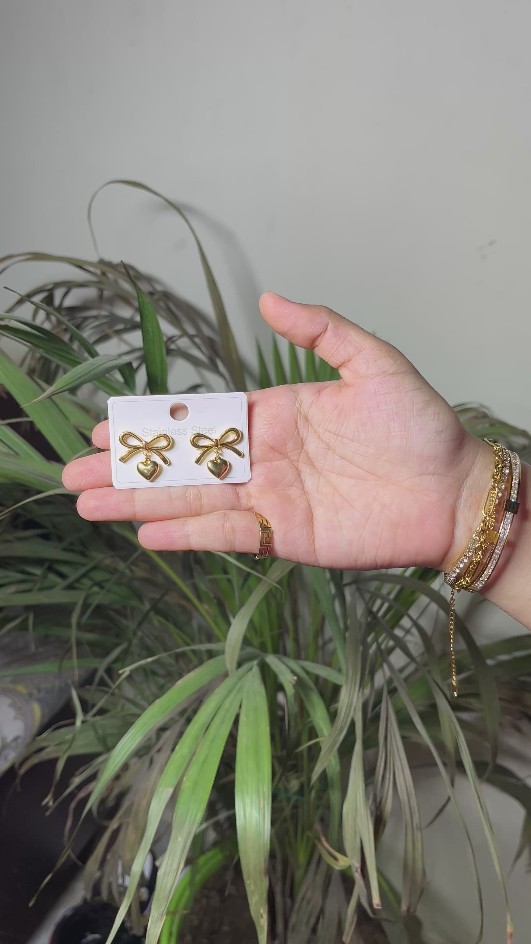 Amora Bow Heart Earrings