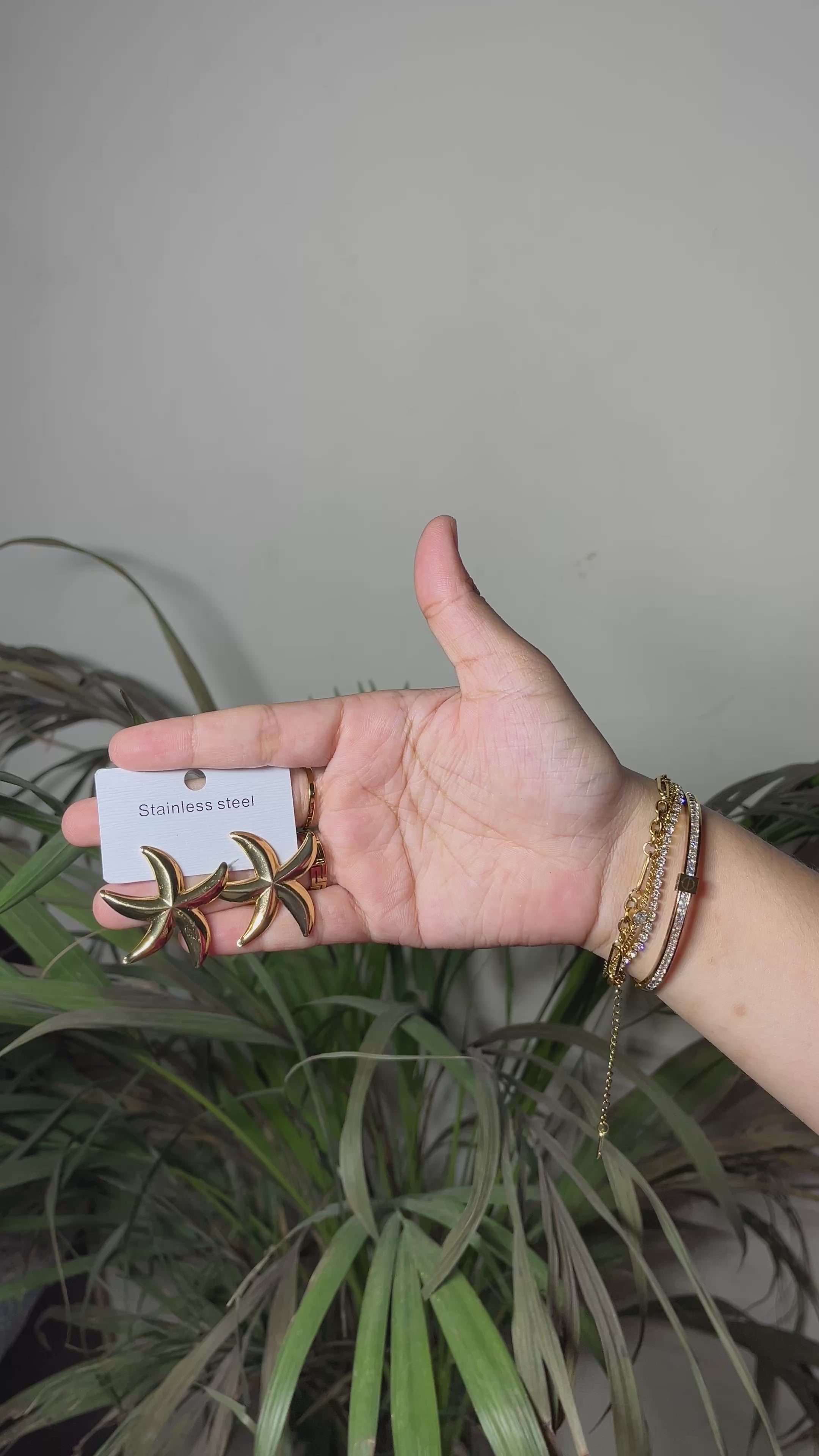 Starfish Gold Statement Earrings