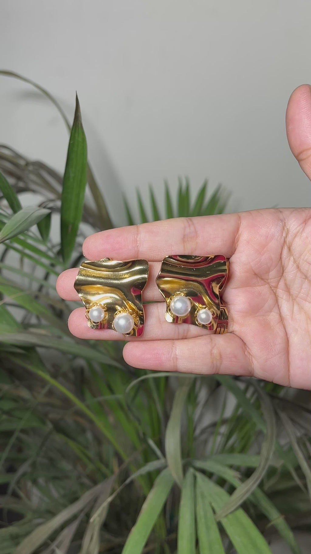 Pearl Wave Statement Earrings