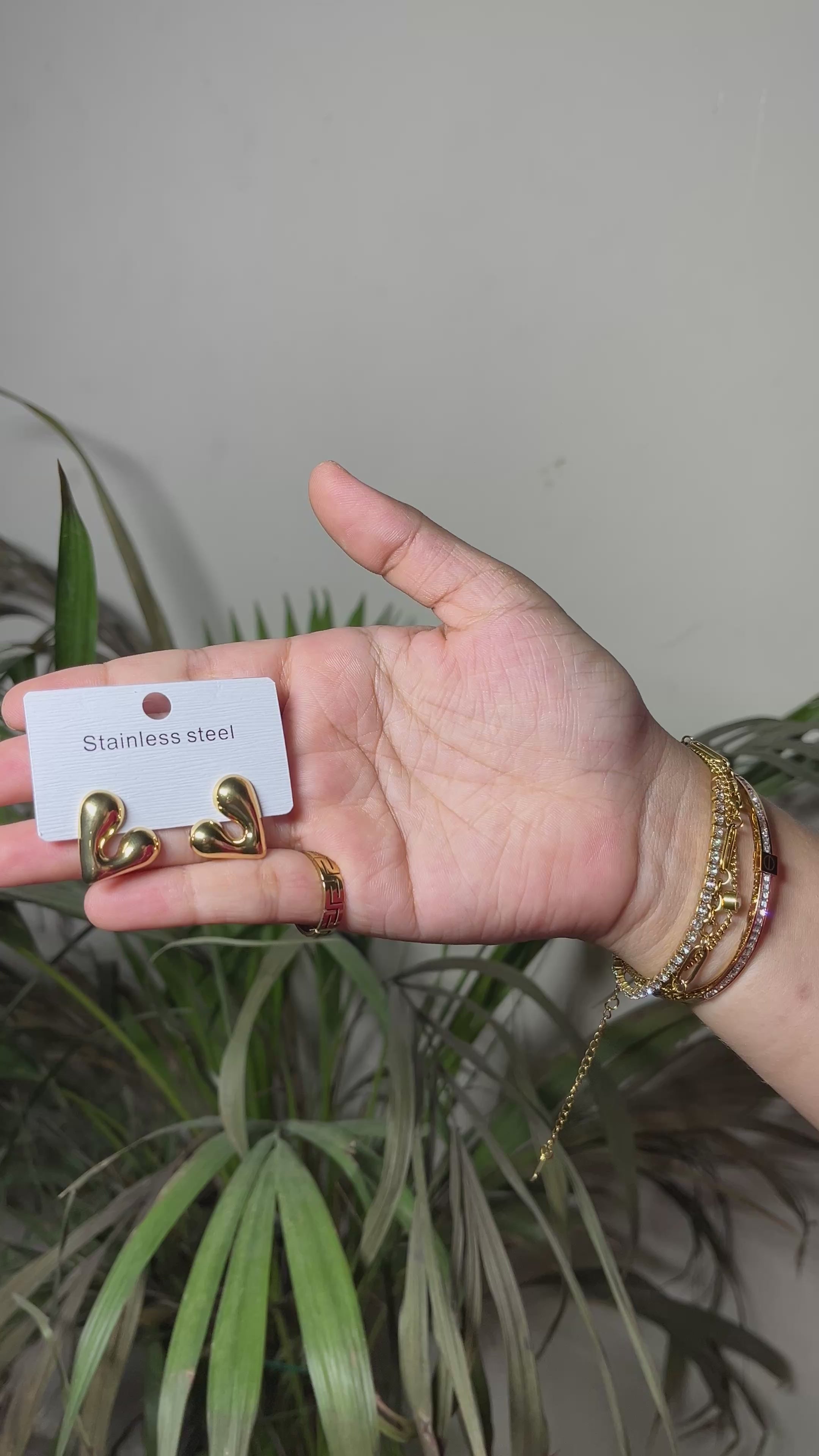 Puffy Heart Stud Earrings